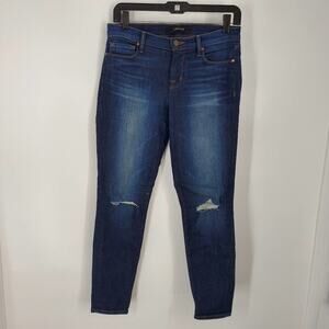 J Brand Dark Wash Distressed Alta Capri Skinny Jeans 26